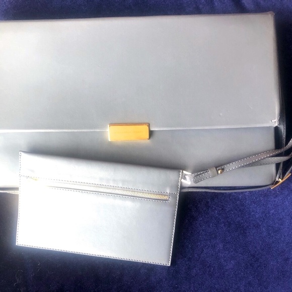 STELLA MCCARTNEY GRAY BECKETT FAUX NAPPA SHOULDER BAG - Picture 1 of 16